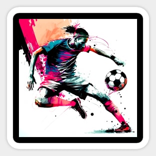 Soccer Player Graffiti Art Splash Paint Sticker